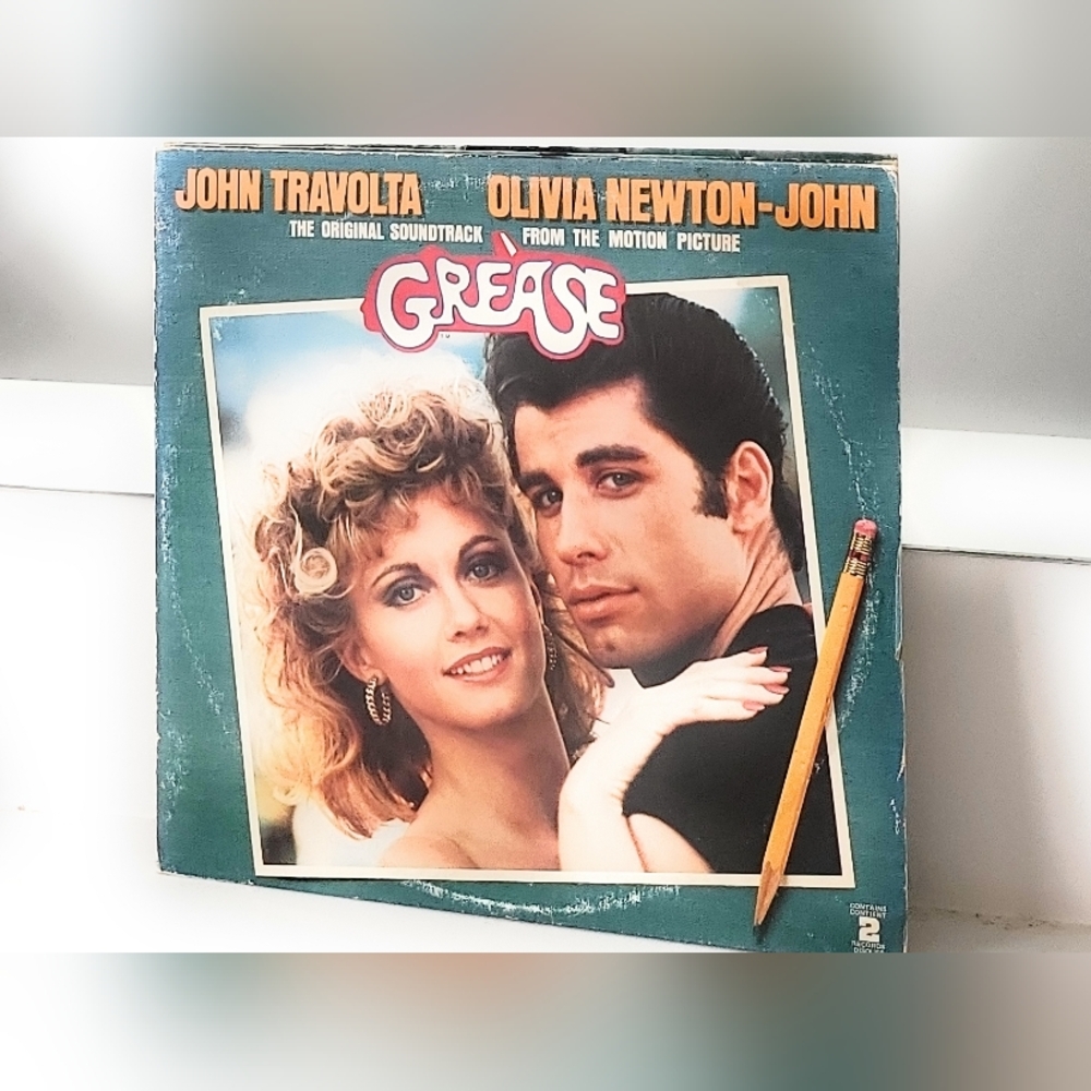 Grease 1978 Original Soundtrack Double Vinyl Record.  Slight Crack On Record 1